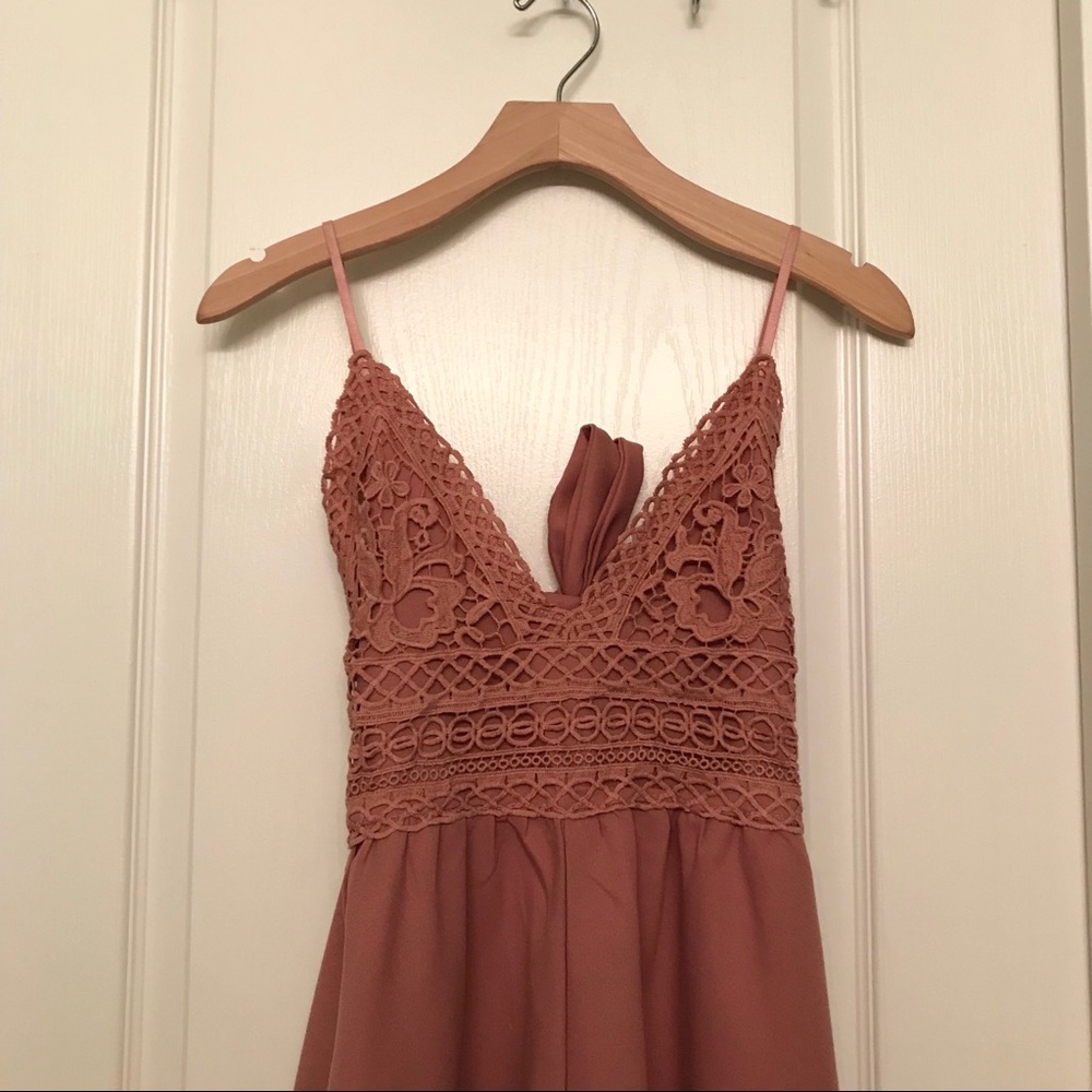 Pink lace romper